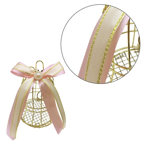 Necvior Set of 6pcs Gold Wedding Gift Box Candy Storage Container Case Organiser with Ribbons Decor for Babies Shower Birthday