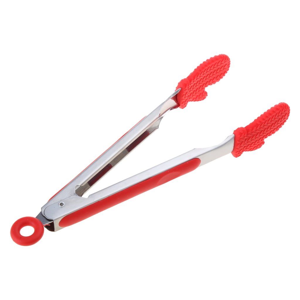 Necvior Silicone BBQ Grilling Tongs Serving Food Clips BBQ Utensils ...