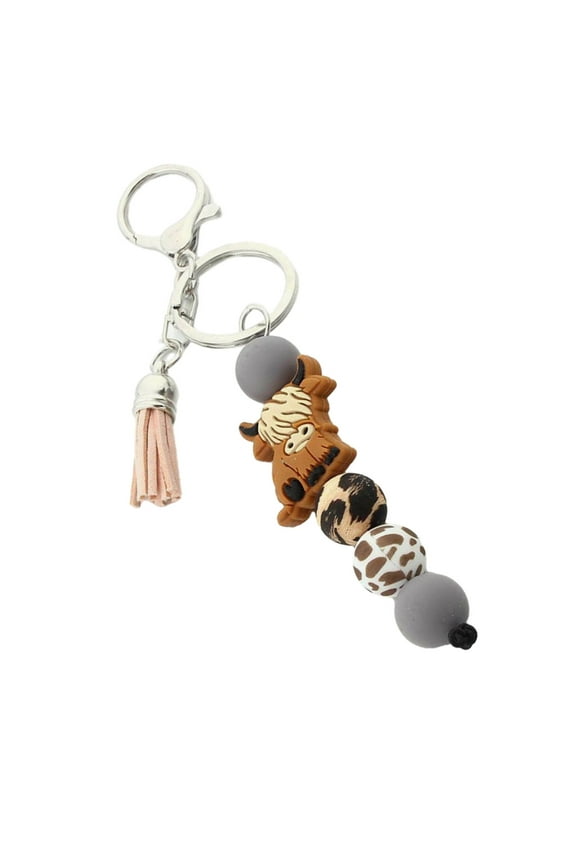 Silicone Bead Keychain Pendant Key Chain Key Rings Versatile Phone Chains Bag Pendants for Couple
