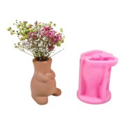 Necvior Silicone Flower Pots Mold Epoxy Resin Molds Abstract Human Pen Holder Candle Holder Cement Planter Mould Home Decorations