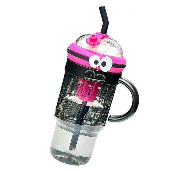 Necvior Silicone Straw Cup Large Capacity Water Bottle with Handle Multipurpose Beverage Container Portable Girls Drinkware