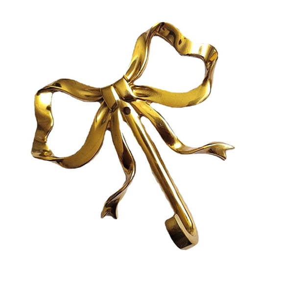 Necvior Simple Brass Bowknot Hooks Decorative Clothes Hooks Clothes Hangers for Children