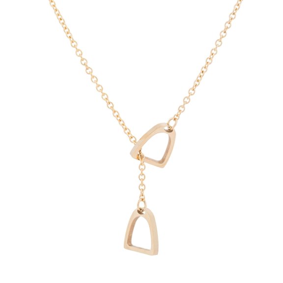 Necvior Simple Double Horse Stirrup Necklace Chic Horse Stirrup Necklace Delicate Clavicle Chain Charm For Special Occasions