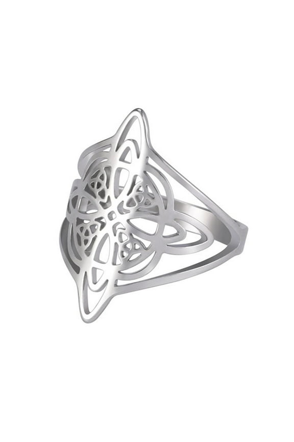 Simple Hollow Celtic Knot Ring Statement Rings Punk Jewelry Fashion Celtic Amulets Finger Ring Birthday Gift