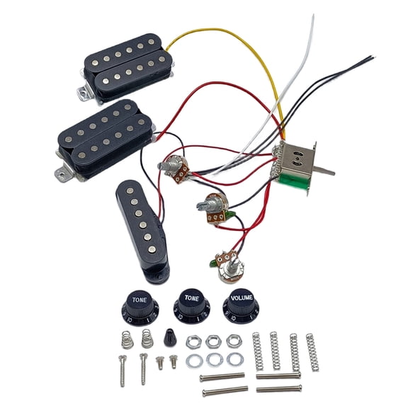 Necvior Single Coil HSH Guitar Pickup Kits with 2 Tone 1 Volumes Prewired Wiring Harness