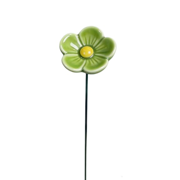 Necvior Single Stem Ceramic Flower Handcrafted Tabletop Decoration Hand Painted Florals
