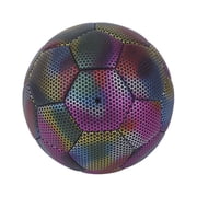 Necvior Size 4/5 Holographic Reflective Soccer Ball, Light up in Camera Flash, Noctilucent Night Football Training Soccer Ball