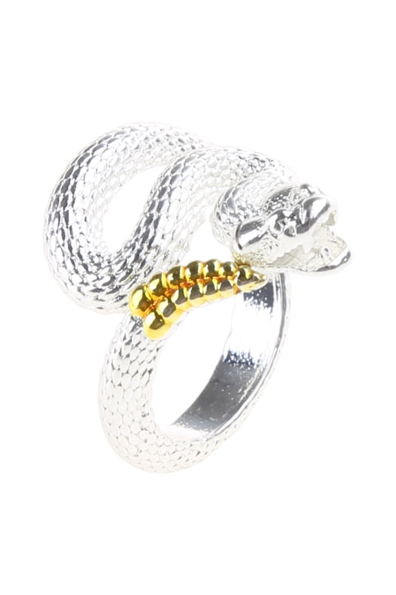 Snake Ring with Tail Copper Rattlesnake Shaped Finger Ring Jewelry Handmade