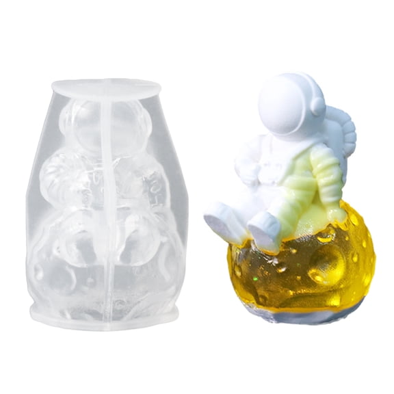 Necvior Spaceman Shape Epoxy Mold Planet DIY 3D Resin Casting Mold Planet Astronaut Lamp