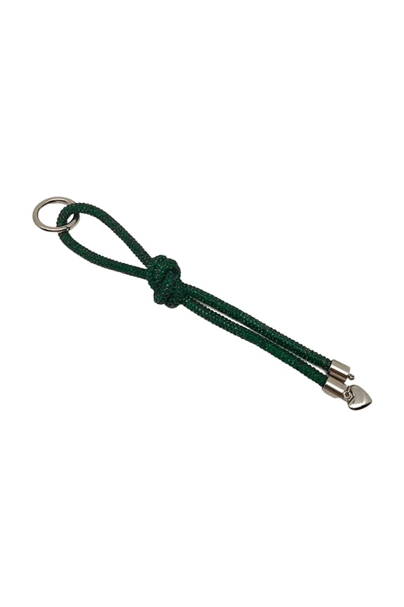 Sparkling Rhinestones Heart Pendant Stylish Polyester Love Pendant Keychain for Handbag and Backpack Bling