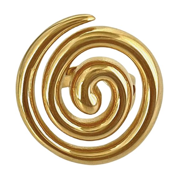 Necvior Spirals/Conch/Croissant Ring Adjustable Stainless Steel Ring for Trendsetters