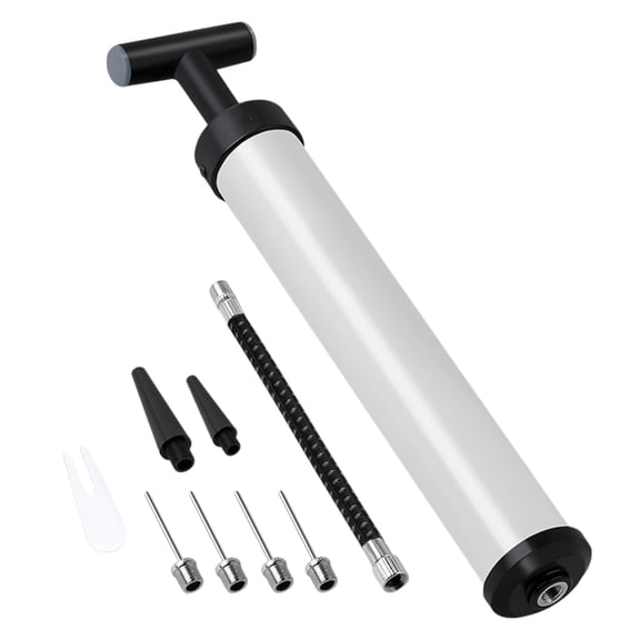 Necvior Sports Ball Pumps with Needle, Nozzle, Extension Hoses Push & Pulls Inflator System for Volleyballs, Basketball