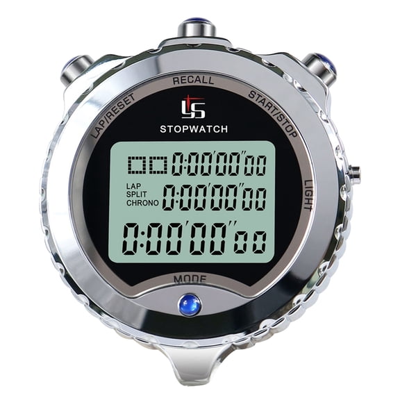 Necvior 1/100-Second Precisions Memory Sport Timer Lap Split Digital Stopwatch Outdoors