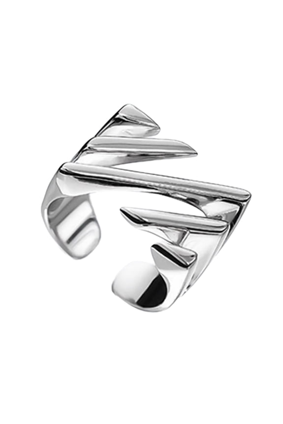 Square Cutout Textured Rings Jewelry Handmade Irregular Geometric Rings Ornament