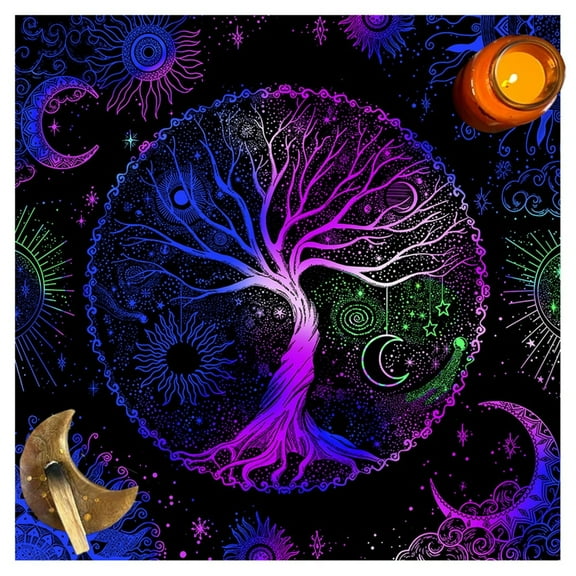 Necvior Square Flannelette Tarot Altar Cloth Board Game Pad Astrological Oracles Pad Table Cover Card Mat Divinations Tablecloth