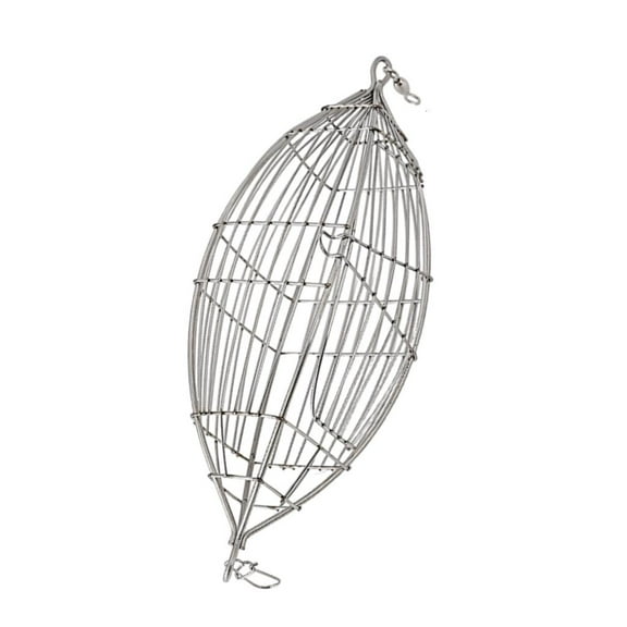 Necvior Stainless Steel Baits Cage Basket Feeder Holder Fishing Lure Cage Rigs Feeder Reinforced Practical Catfishes Baits Holder