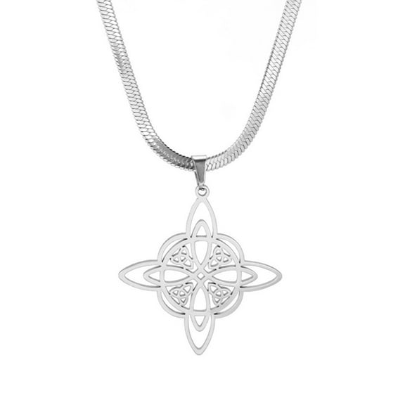 Necvior Stainless Steel Celtics Knot Necklace Supernatural Witch Pendant Jewelry Gift