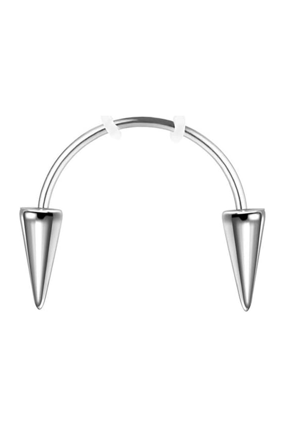 Stainless Steel Smile Lip Tiger Teeth Nail C-Shape Spike Lips Hoop Rings