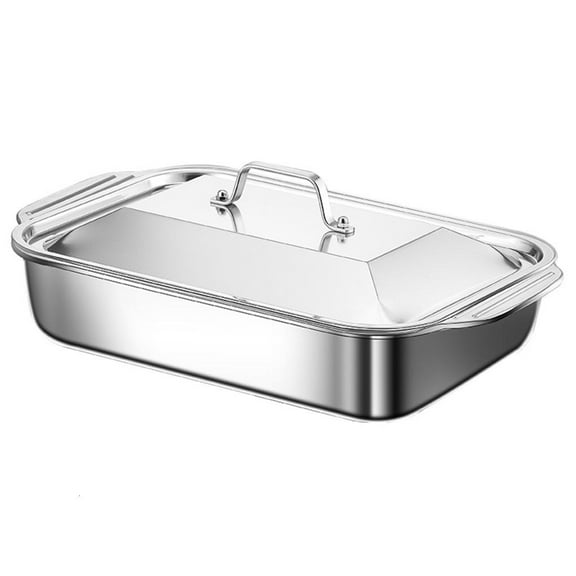 Necvior Stainless Steel Square Serving Tray Rusts Resistant Dishwasher Safe Food Tray