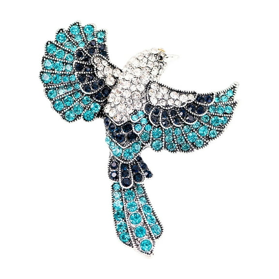 Necvior Statement Hummingbird Brooch Vibrant Colorful Rhinestones Bird Badge for Parties