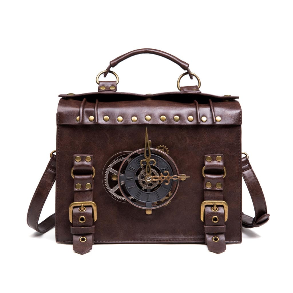 Necvior Steampunk Gear Crossbody Bags Retro Messenger Bags Gothic Shoulder Handbags Satchel Phone Pouch for Women Ladies