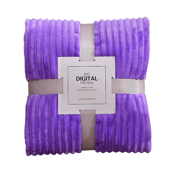 Necvior Striped Flannel Blankets for Beds Solid Color Soft Warm Minks Throw Sofa Cover Bedspread Beach Travel Blankets