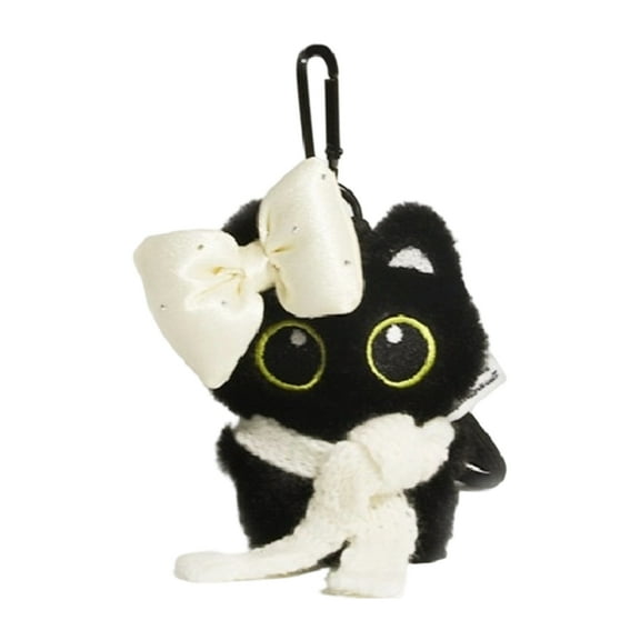 Necvior Stylish Adorable Black Cats Bag Charm Plush Doll Portable Accessory for Handbag Decoration and Special Occasions