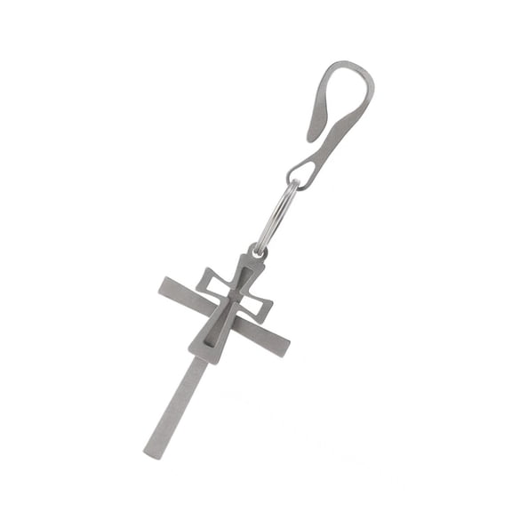 Necvior Stylish Alloy Keyring With Double Crosses Designs Portable for Trendsetters