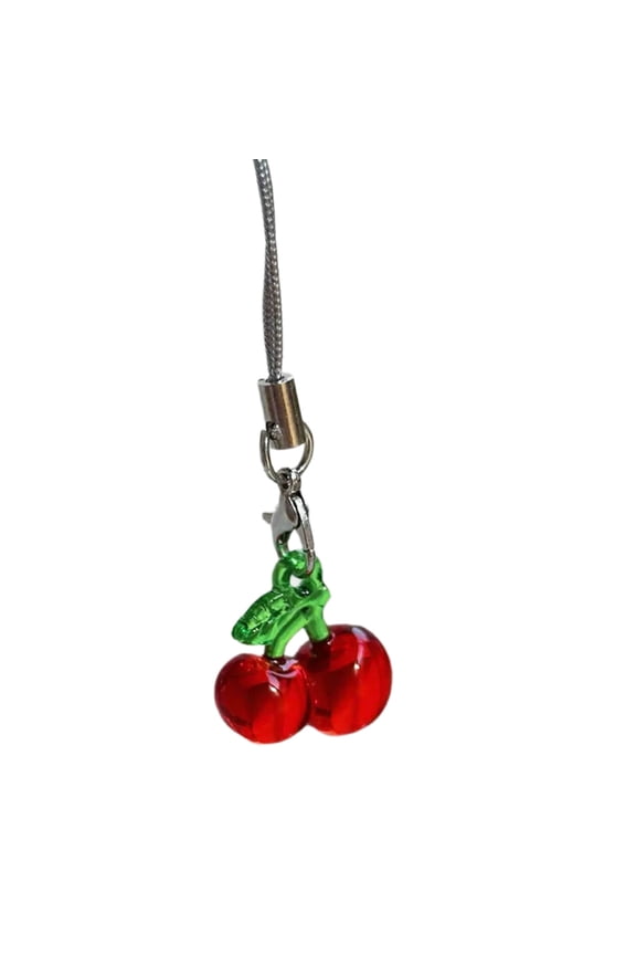 Stylish Fruit Mobile Lanyard Peach/Cherries Pendant Keychains Phone Straps Chain