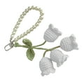 thumbnail image 1 of Necvior Stylish Keychain with Florals Pears Chain Keychain Crocheted Flower Bag Pendant, 1 of 19