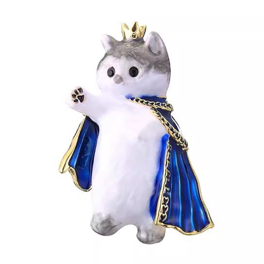 Necvior Stylish Lapel Pin Cats King Shaped Brooch for Bag Hat Jackets ...