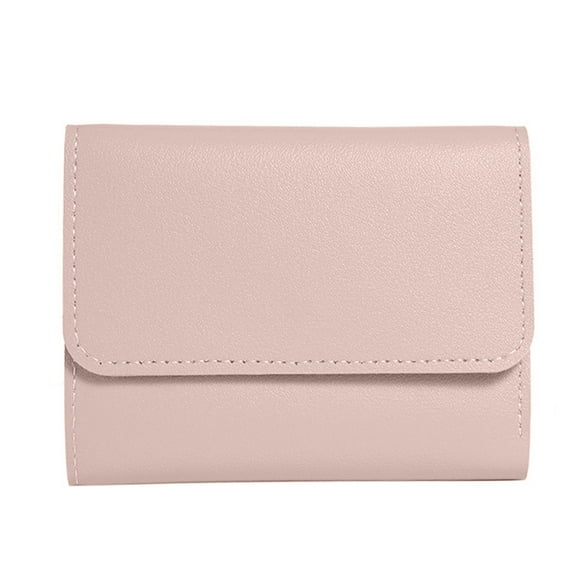 Necvior Stylish Solid Color Women's Pocket Wallet PU Short Wallet with ID Window Mini Small Purse for Shopping or Work