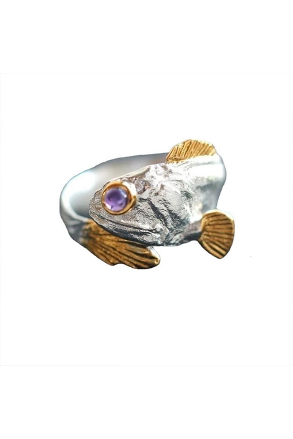 Stylish Two Color Fish Ring Adjustable Opening Comfort Fit Fashion Accessory Gift