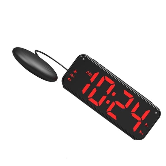 Necvior Stylish USB Enableds Vibratings Alarm Clock with Bed Shakers Data Transfer Capability for Deep Sleepers