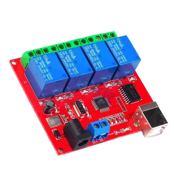 Necvior Switches Controller 4 Channel USB Relays Module 5V 12V 24V for PC Automation