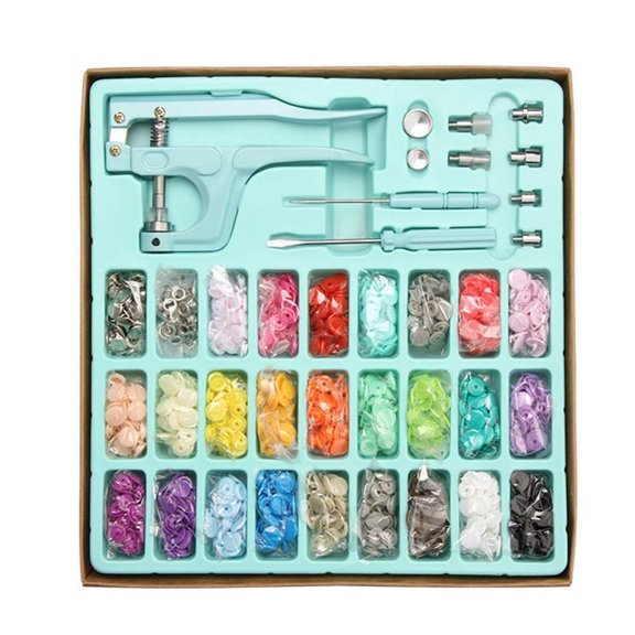 Necvior T5 Plastic Button Cute Heart Star Button Snap Pliers Set for DIY Diapers Sewing