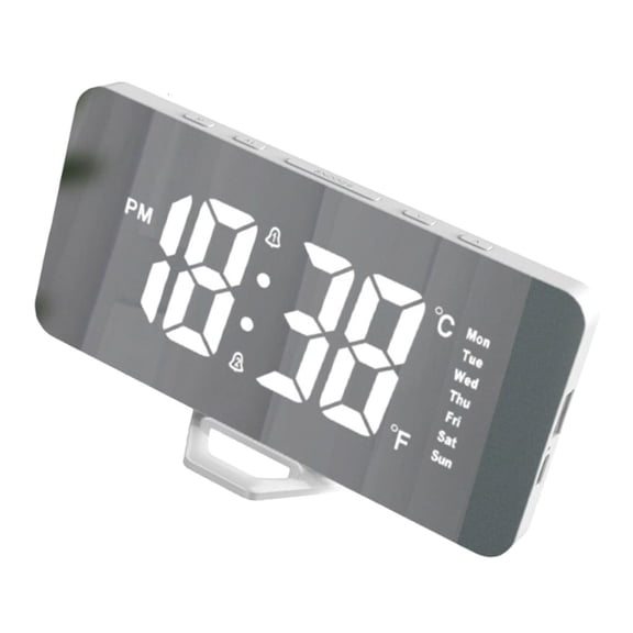 Necvior Table top Digital Clock Alarm Clock with LED Number, Double Power Modes,for Easy Time Management for Heavy Sleepers