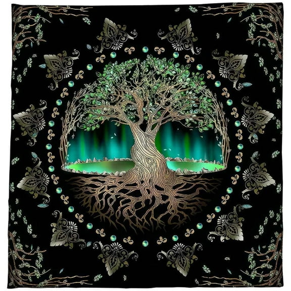 Necvior Tarots Card Tablecloth Altars Cloth Tree Of Lifes Astrologys Tablecloth Divinations Card Cloth Tapestries Wall Decors