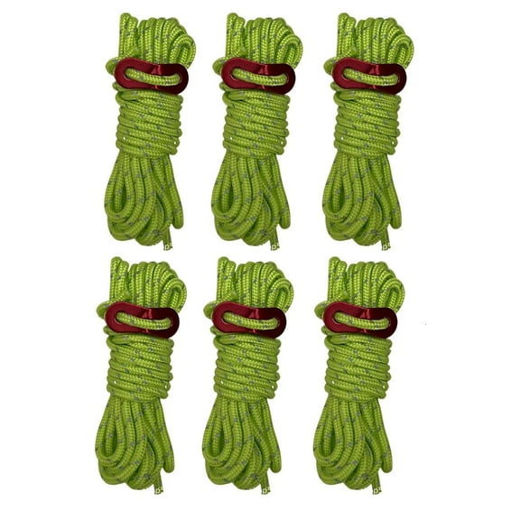 Necvior Tent Guy Rope, 4mm Tent Guy Line 13ft Reflective Cord Guy Line Tent Guide Rope