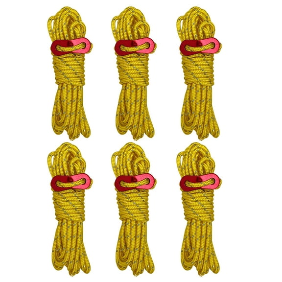 Necvior Tent Guy Rope, 4mm Tent Guy Line 13ft Reflective Cord Guy Line Tent Guide Rope