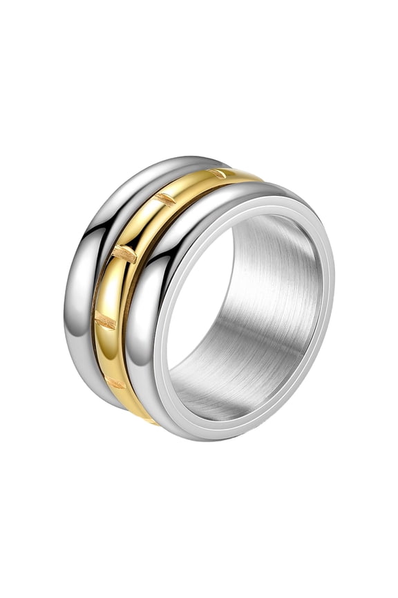 Three Rings Turning Ring Simple Titaniums Steel Stress Relief Ring for Women