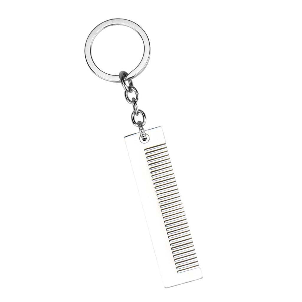 Necvior Titaniums Steel Hair Comb Keychain Unique Pocket Accessory for ...