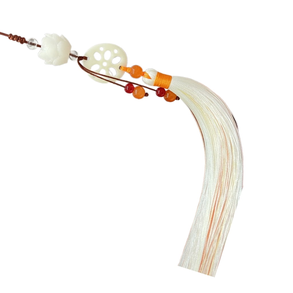 Imitation Jade Lotus Waist Pendant – Hanfu Tassel Pendant Retro Jewelry Accessory For Women