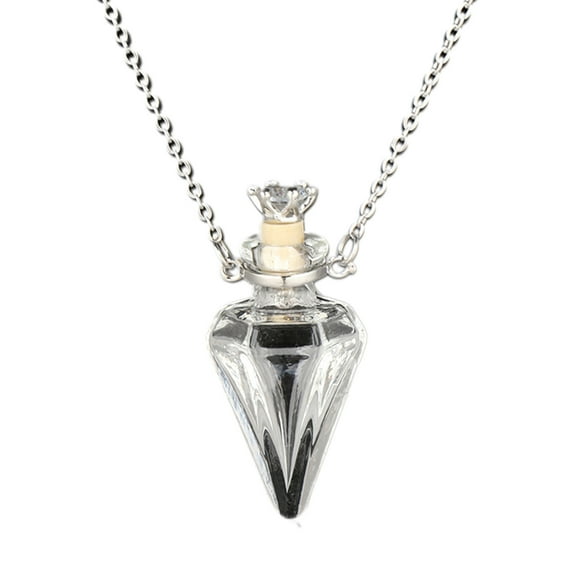 Necvior Transparent Heart Vial Bottle Necklaces for Steel Chain Make a for Wish Blood Vial Necklace Women