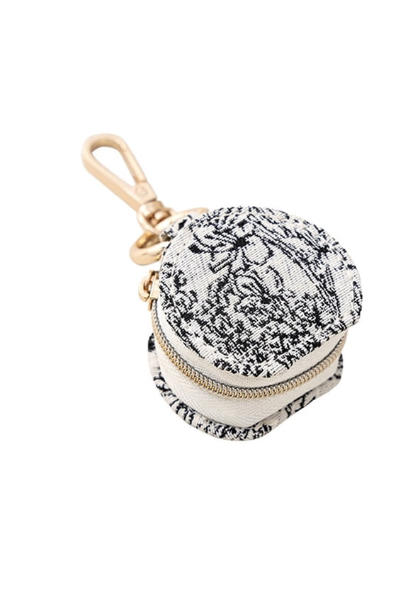 Travel Friendly Keychain Jewelry Box Ring Organiser Soft Lining Protective Case With Elastic Pockets For Daily Use