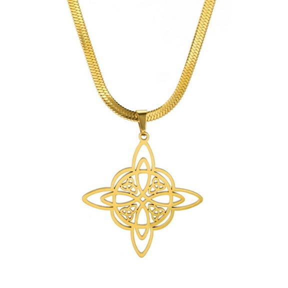 Necvior Trend Witch Knot Snake Chain Necklace For Women Stainless Steel Choker Necklaces Vintage Amulets Jewelry