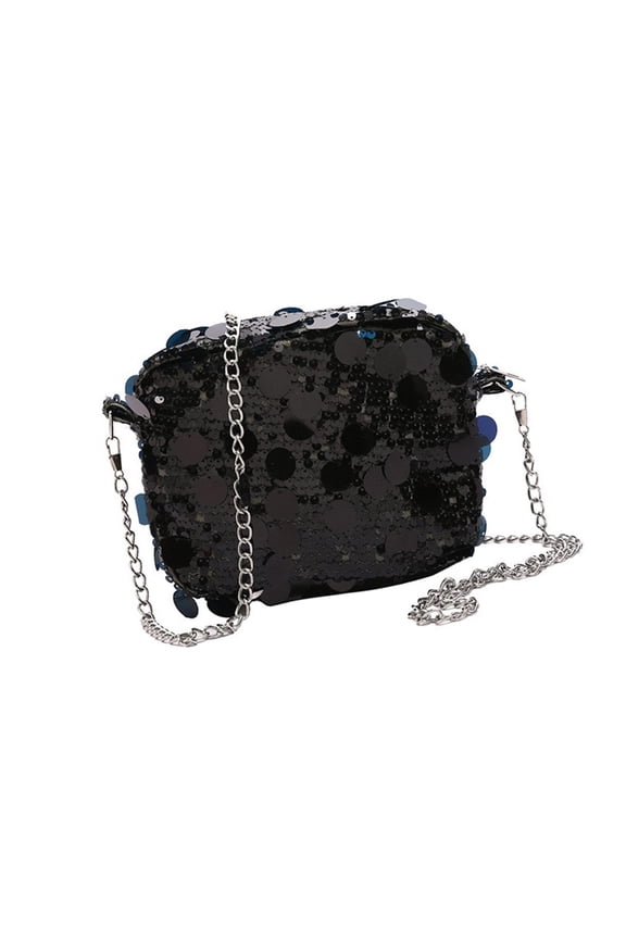 Trendy Sequined Evening Bag Handbag Bag With Metal Chain For Women Party Purse