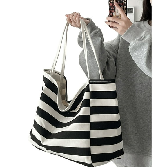 Necvior Trendy Striped Beach Tote Bag for Ladies Large Swim Pool Bags Shopping Handbag