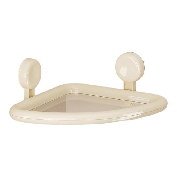 Necvior Triangle Shower Rack With Drain Holes Bathroom Wall Mounted Sturdy PET Materials Bath Organizers