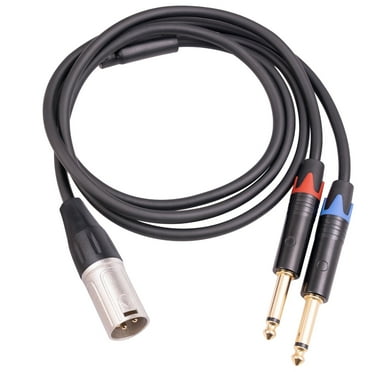 Necvior Two 1/4 inch to XLR Male Y Splitter Cable, 3Pin Male XLR to Dual 6.35mm TS Mono